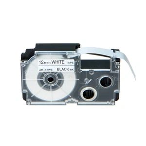 20PK Compatible Casio XR-12WE XR12WE Black on White EZ Label Tape for KL60 0.47" - Picture 1 of 12