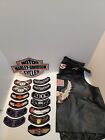 3 Xl Usa American Leather Bikers Vest With 14 Patches