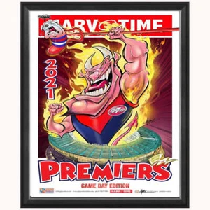 2021 Premiers Melbourne Demons Harv Time Game Day Limited Edition Print Framed - Picture 1 of 1