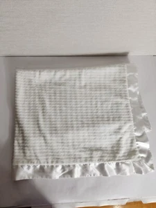 Cocalo Baby Blanket Cream Ivory White Satin Ruffle Trim Stripes Diamonds Minky  - Picture 1 of 7