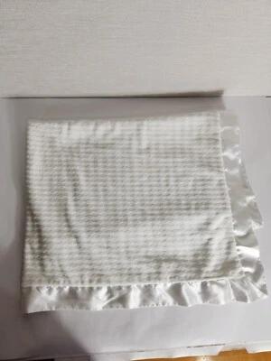 Cocalo Baby Blanket Cream Ivory White Satin Ruffle Trim Stripes Diamonds Minky  - Image 1 of 4