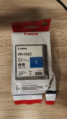 Cartuchos de tinta cian originales Canon PFI-102C (130 ml) - ¡ENTREGA GRATUITA EN REINO UNIDO! - IVA inc Foto 1 de 4
