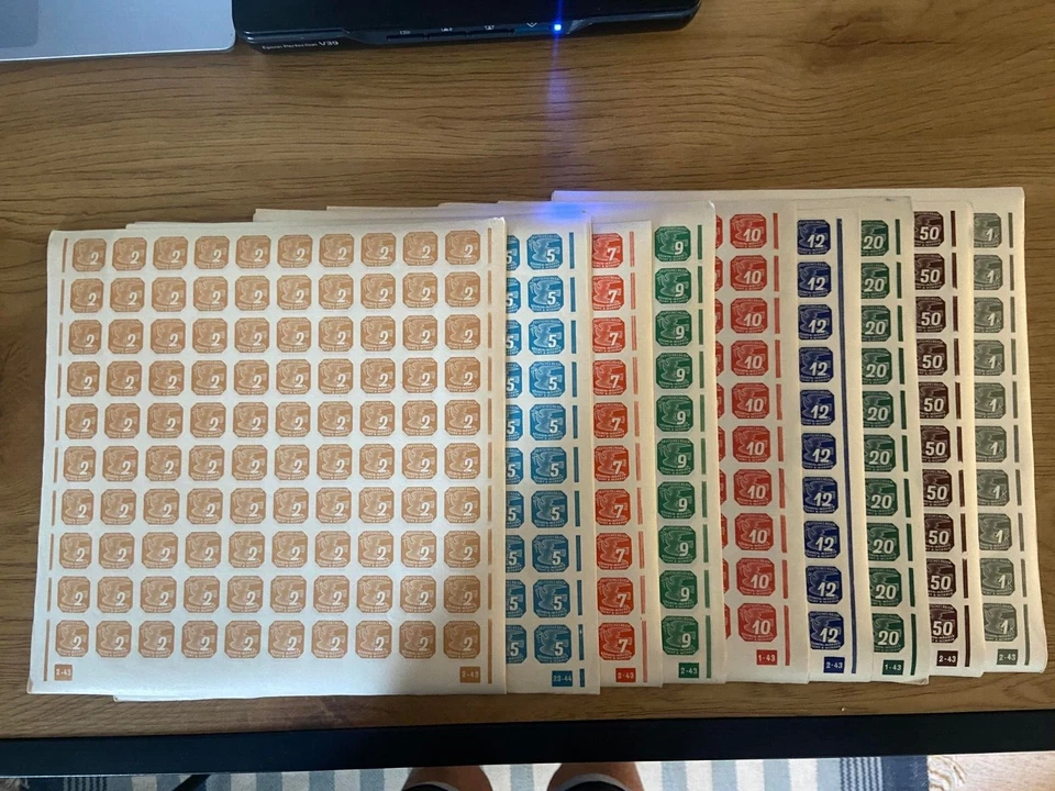 GERMANY 3rd REICH WW2 OCC BOHEMIA MORAVIA P11-P19 IN COMPLETE SHEETS PERFECT MNH - Image 1 of 1