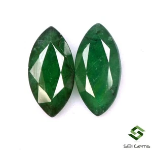 10x5 mm Certified Natural Emerald Marquise Cut Pair 1.14 CTS Loose Gemstones - Picture 1 of 5