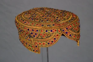 Afghan Hochzeit Hut Mütze Afghanistan embroidered wedding belochi cap hat-24 - Picture 1 of 11