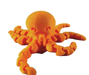 Octopus - Flexible Articulating Fidget Toy - Orange - 3D Printed in USA - Picture 1 of 4