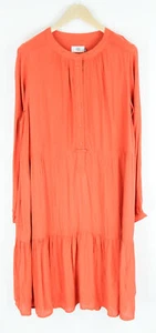 NOA NOA Soft Moss Women Dress EU46 Orange Pleated Long Sleeve Half-Buttoned - Picture 1 of 9