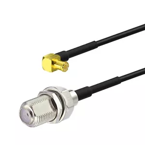 F female to MCX male right angle Pigtail Cable RG174 15cm for Broadband Router - Picture 1 of 3