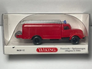 St947 Modellauto 1:87 Wiking 061002 Feuerwehr Spitzenwagen Magirus S 3500 Neuauf - Bild 1 von 4