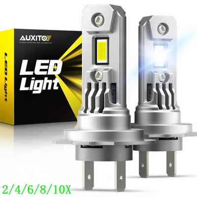 H7 LED Headlight Bulb Kit High Low Beam 30000LM Super Bright 6500K White 2~10X - Изображение 1 из 4