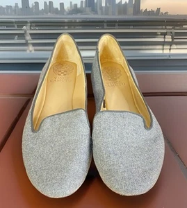 Vince Camuto VP Lilliana Gray Wool Leather Sole Flats Women's Size9B-Medium - Picture 1 of 8