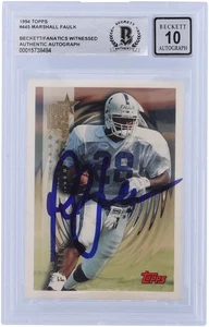 Marshall Faulk Indianapolis Colts Signed 1994 Topps #445 Beckett 10 Rookie Card - Picture 1 of 3