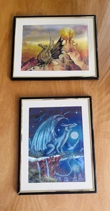 2 X De Colección 2001 Dufex F J Warren 8x10 Impresión en Lámina Arte Fantasía Imágenes Dragón - Imagen 1 de 10