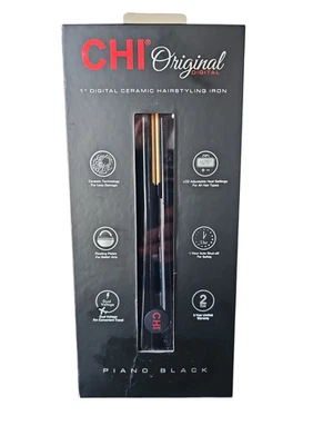Plancha de Peluquería Cerámica Digital CHI Original 1", Piano Negra Foto 1 de 4