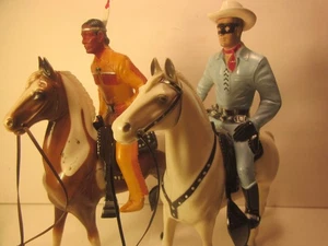 VINTAGE HARTLAND LONE RANGER MIT STIEFELN, TONTO & WALKING SILVER/SCOUT. 800er Serie - Bild 1 von 21