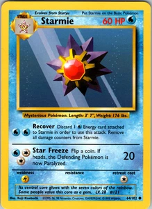 Starmie 64/102 Pokemon: Base Set Unlimited Common - LP - Picture 1 of 2