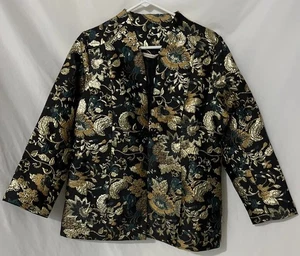 soft surroundings PM Viola Jacquard Jacket/Blazer Pockets Formal Holiday Career  - Picture 1 of 12