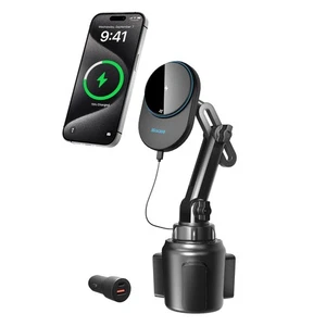 Cargador de Montaje para Coche Magsafe, Portavasos de Carga Rápida 15W Soporte para Teléfono Cable... - Imagen 1 de 6