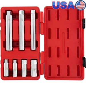 Heavy Duty 7 Piece Spark Plug Socket Set CR-V Steel 3/8 Drive Ratchets New - Picture 1 of 7