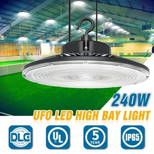 240W UFO LED High Bay Lights Warehouse LED Shop Light Commercial Lighting 5000K - Picture 1 of 11