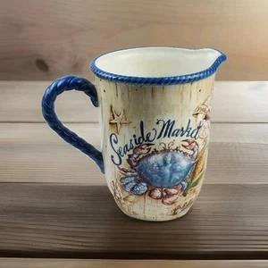 Certified International Seaside Market, 2.75 Quarts Pitcher, Nautical Charm - Picture 1 of 10