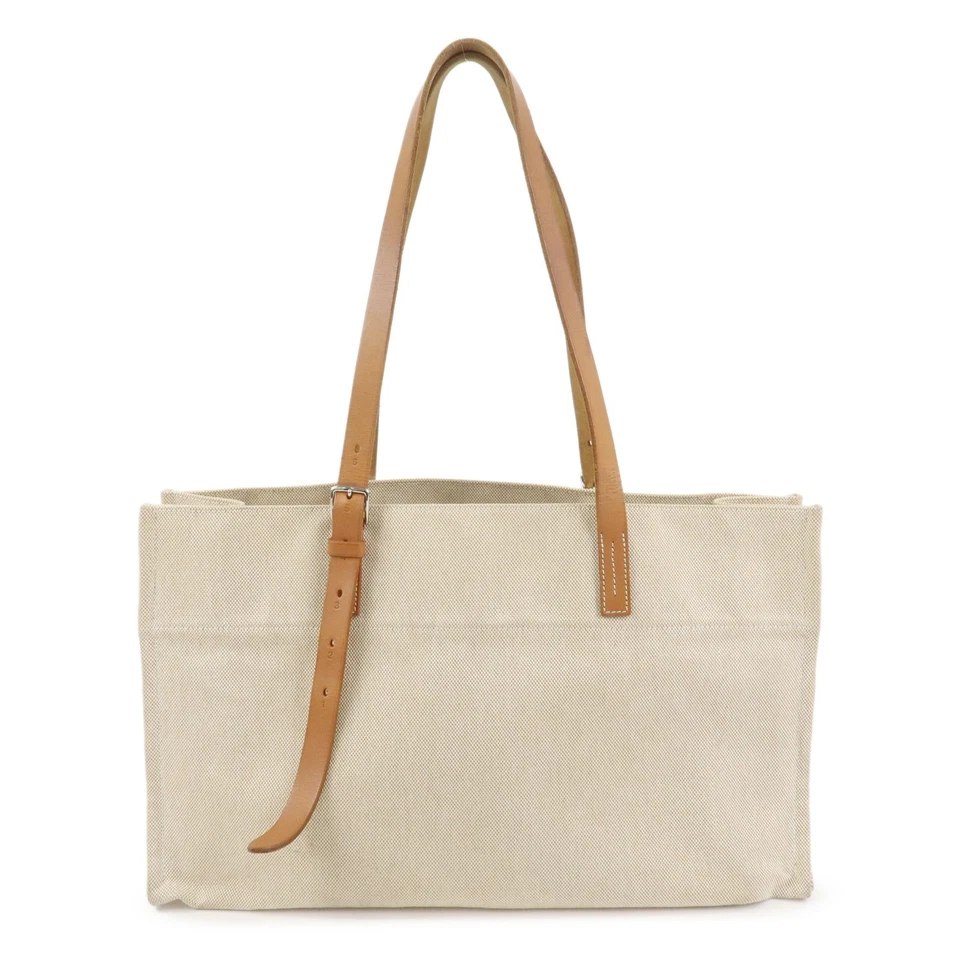 Bolso de Mano HERMES Etriviere Elan Toile H Cuero Marrón Natural Auténtico Usado Envío Gratis Foto 1 de 4