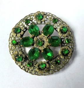 Art Deco Tschechische Strass Brosche  - Bild 1 von 4
