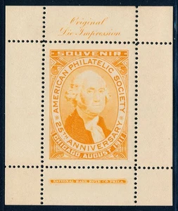 US American Philatelic Society 25th Anniversary Poster stamp 1911, Orange - Picture 1 of 4