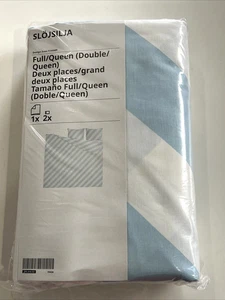 IKEA SLÖJSILJA Full/Queen Bettbezug + 2 Kissenbezüge blau/weiß 705.614.03 - Bild 1 von 5