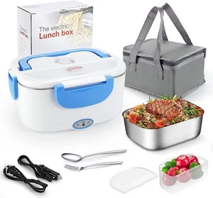 FVW Electric Lunch Box Food Warmer 2 in 1, Portable Heater for Car Blue  - Picture 1 of 6