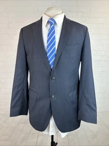 Hugo Boss Men’s Suit 40R 34X31 Navy Blue Super 130s Guabello Wool Two Button - Picture 1 of 18