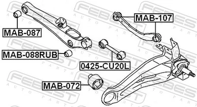 Für FEBEST MAB-088RUB REAR TIE ROD SILENTBLOCK MITSUBISHI LANCE - Bild 1 von 4
