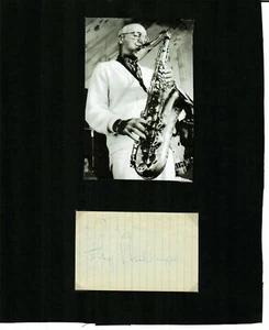 "The Drum Battle" Flip Phillips Firmado a Mano 2.5X3.25 Página Montado 8X10 Certificado de Autenticidad - Imagen 1 de 2
