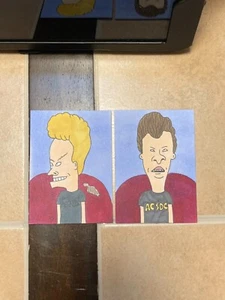 2 carte ACEO originali tecnica mista pittura arte ATC Beavis e Butt-Head set 4 - Foto 1 di 1