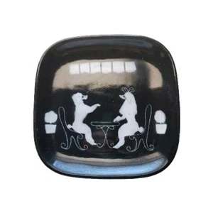 Decorative Ceramic Plate French Poodles Cafe B&W Made In Italy ***READ*** - Picture 1 of 5