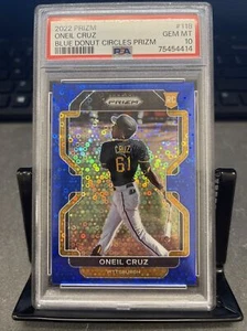 Oneil Cruz 2022 Prizm Blue Donut Circles Disco Rookie RC /199 PIRATES PSA 10 - Picture 1 of 2