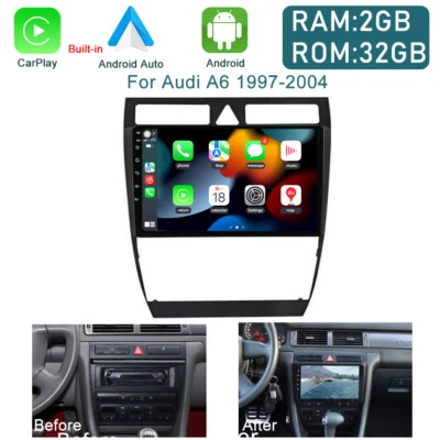 For Audi A6 C5 S6 1997-2004 Radio Apple CarPlay Android 12 Car Stereo GPS Nevi - Image 1 of 4