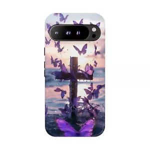 Cross Purple Butterfly Beach Phone Case for Google Pixel 10 Pro XL 9a 9 8 7 6 - Photo 1 sur 55