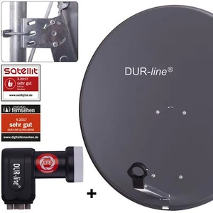 DUR-line MDA 80 Anthrazit+Ultra Quattro LNB -Satellitenschüssel Komplettanlage - Bild 1 von 3