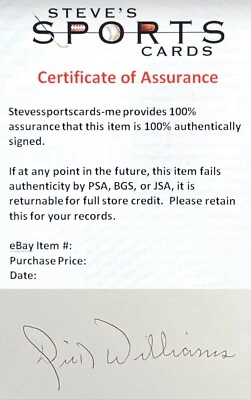 Dick Williams HOF A's, Red Sox Signed Index Card In-Person Auto w/ COA - Image 1 of 4