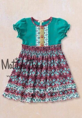 Girls Matilda Jane Friends Forever Green/Pink Clover Dress Size 8 VGUC - Image 1 of 4