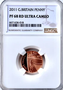 2011 1p One Pence Proof NGC PF68 RD Great Britain Penny - Picture 1 of 2