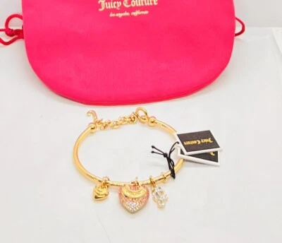 "Brazalete Juicy Couture rosa degradado pavé corazón nuevo con etiquetas, tamaño 2,5"" X 2""" Foto 1 de 4