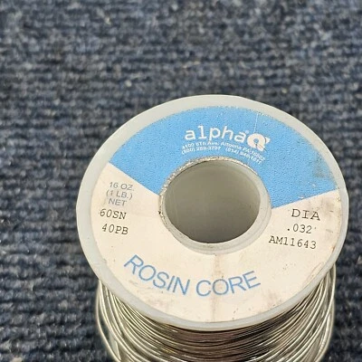 Alambre de soldadura Alpha AM11643 con núcleo de colofonia 60SN 40PB, 0,032" de diámetro 16 oz Foto 1 de 4