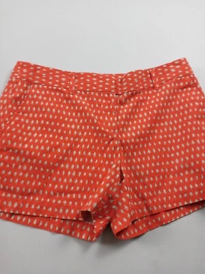 Ann Taylor Loft Shorts Women Size 4 Orange Geometric Print Chino  - Image 1 of 4