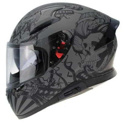 VIPER RS-V95 FULL FACE ACU GOLD DUAL VISOR MOTORCYCLE MOTORBIKE HELMET SKULL - Image 1 of 4