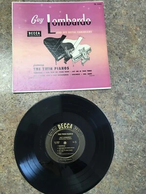 Vintage 10 inch 33 1/3 LP record + jacket: Guy Lombardo The Twin Pianos, Decca Foto 1 de 4