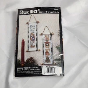 Bucilla Holiday Accents Banner Kit Counted Cross Stitch #83654 - Picture 1 of 9