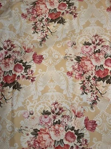 Quadrille 100% Linen Chintz Vase DESIGNER FABRIC Roses “ARCADIA” High End - Picture 1 of 5