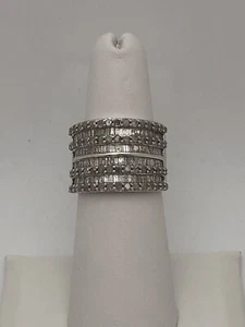 Anello TGGC in argento sterling 925 con diamanti bianchi misura 6 - Foto 1 di 15